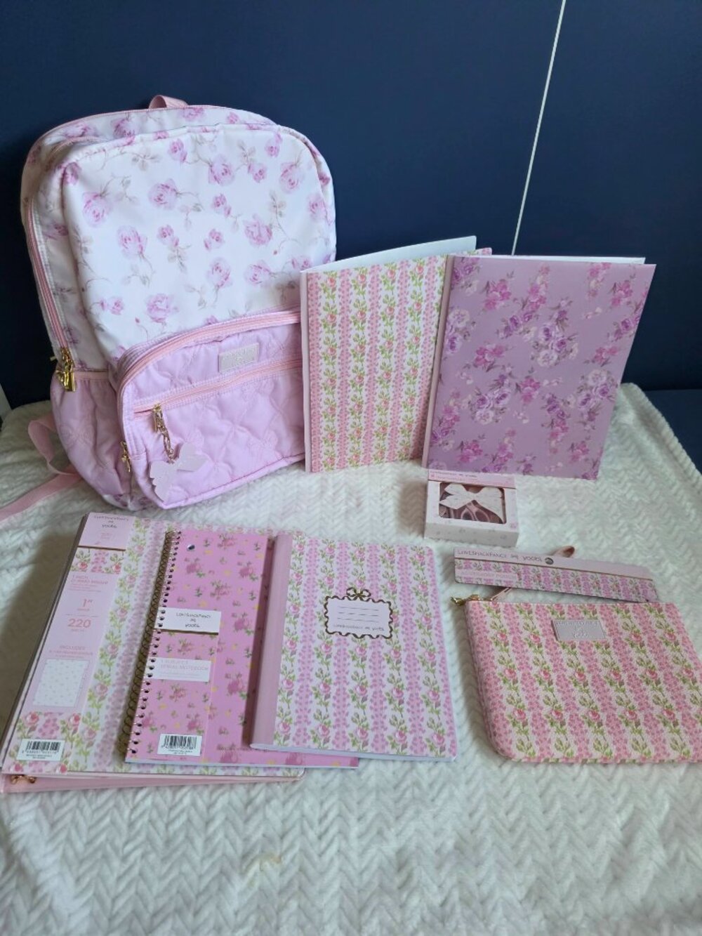 LoveShackFancy Target Yoobi Backpack Ribbon Rosa binder folder BUNDLE lot 7
